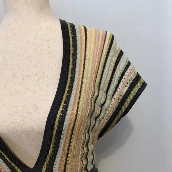 M Missoni Chevron Striped Knit Midi Dress Women 44 (US 8) - Picture 3 of 11
